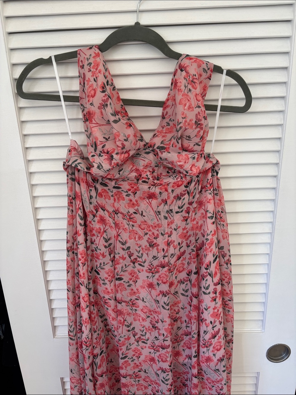 SHEIN Pink Floral Cutout V-Neck Maxi Dress - Picture 2 of 4